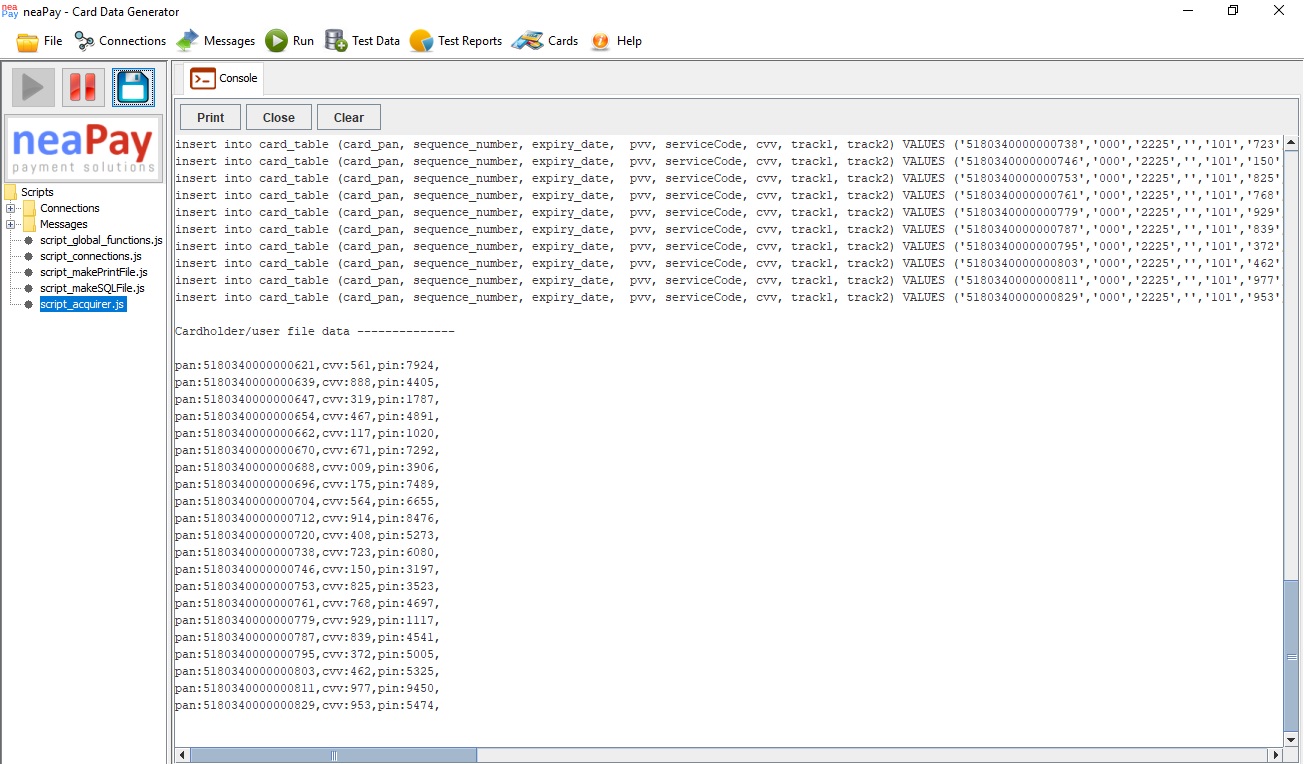 Deploy, run and generate with neaPay Card Data Generator