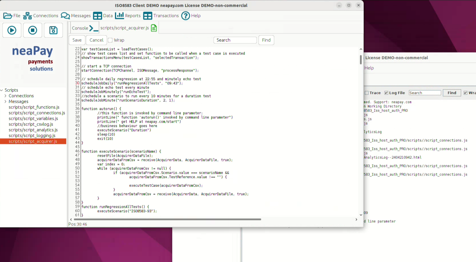 ISO8583 simulator scheduling tasks and test regressions