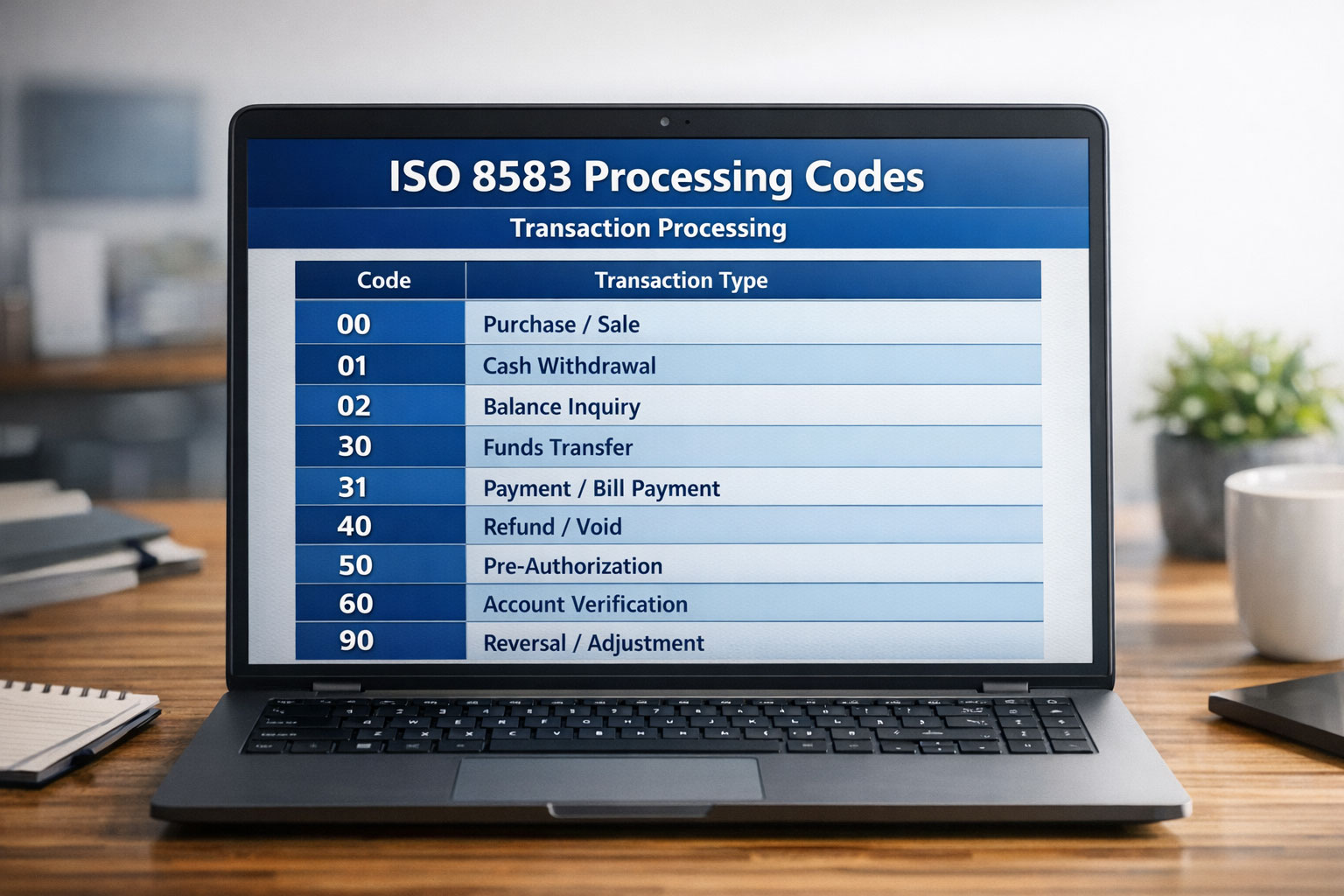 ISO8583 Processing Codes for Transaction Processing