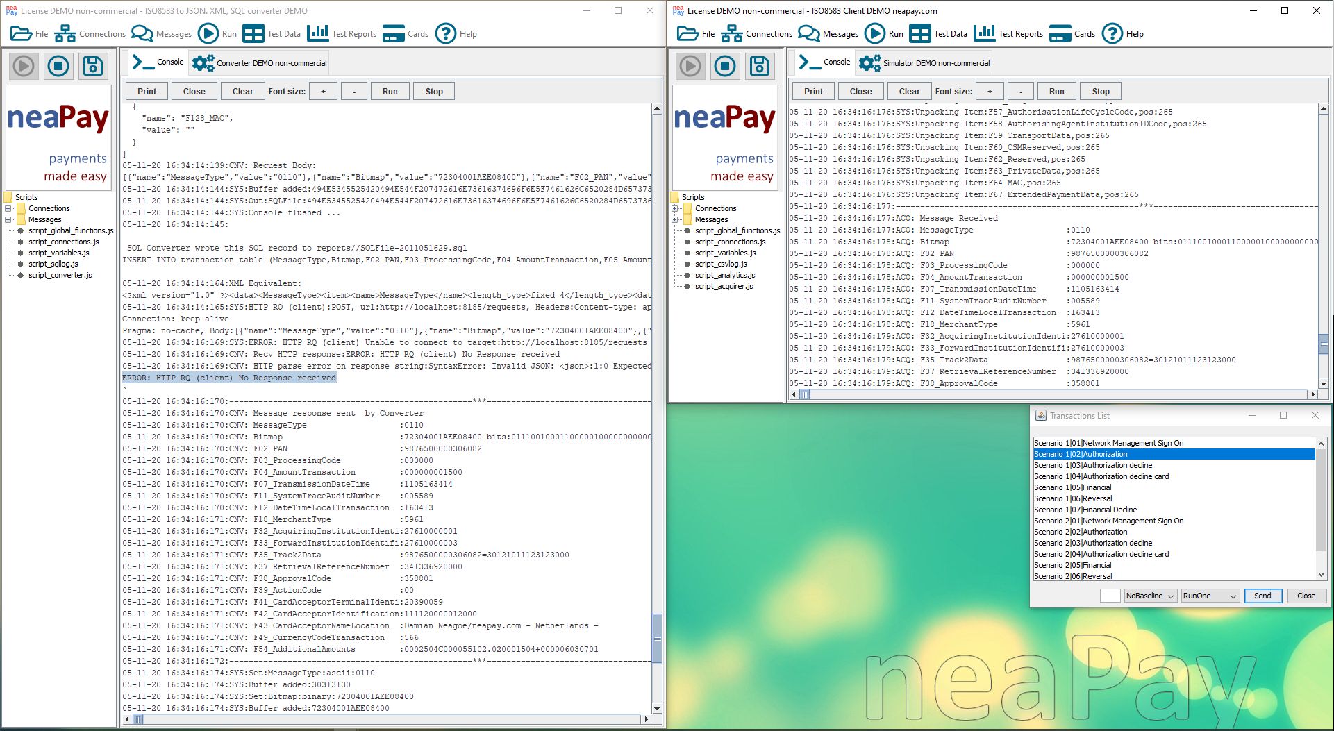 ISO8583 converter to JSON XML SQL to HTTP Host - host unavailable - video guide- Part.3